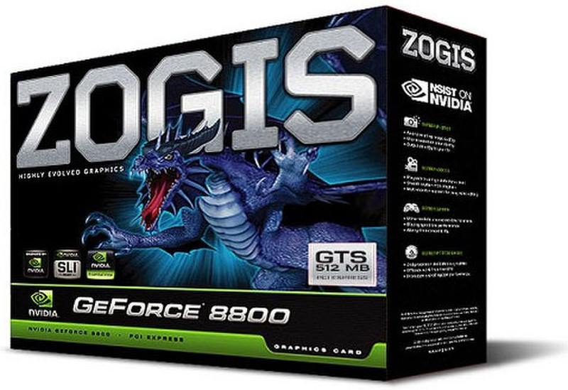 Zogis ZO88GTS-E GeForce 8800 GTS GDDR3 graphics card