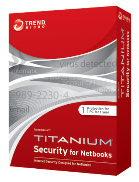 Trend Micro Titanium Internet Security for Netbooks, 3u, 1Y 3user(s) 1year(s) English