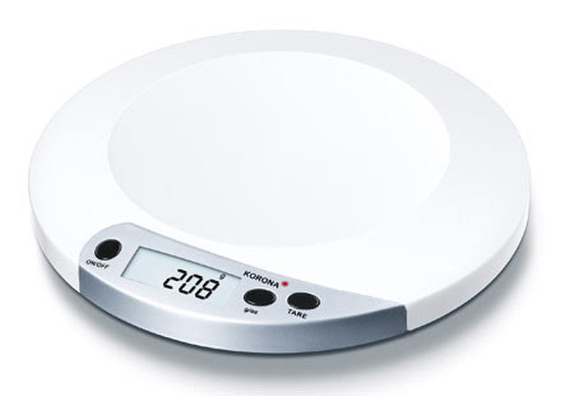 Korona 9524101 Electronic kitchen scale Cеребряный, Белый кухонные весы