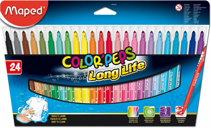 Maped Color'Peps Long Life Средний Разноцветный фломастер