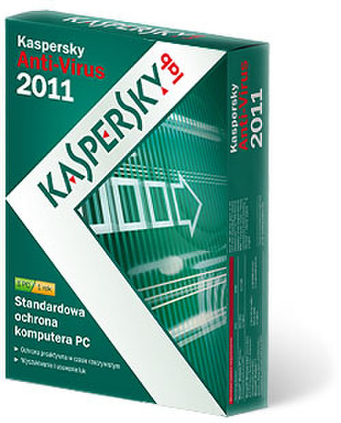 Kaspersky Lab Anti-Virus 2011, 1u, 2Y, PL 1user(s) 2year(s) POL