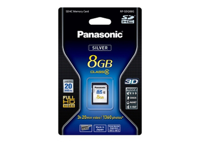 Panasonic RP-SDQ08GE1K 8GB 8GB SDHC memory card