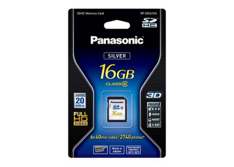 Panasonic RP-SDQ16GE1K 16GB SDHC Class 6 memory card