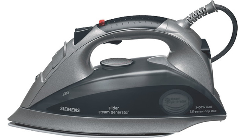 Siemens TS10503 Dry & Steam iron Ceramic soleplate 2400W Black,Grey iron