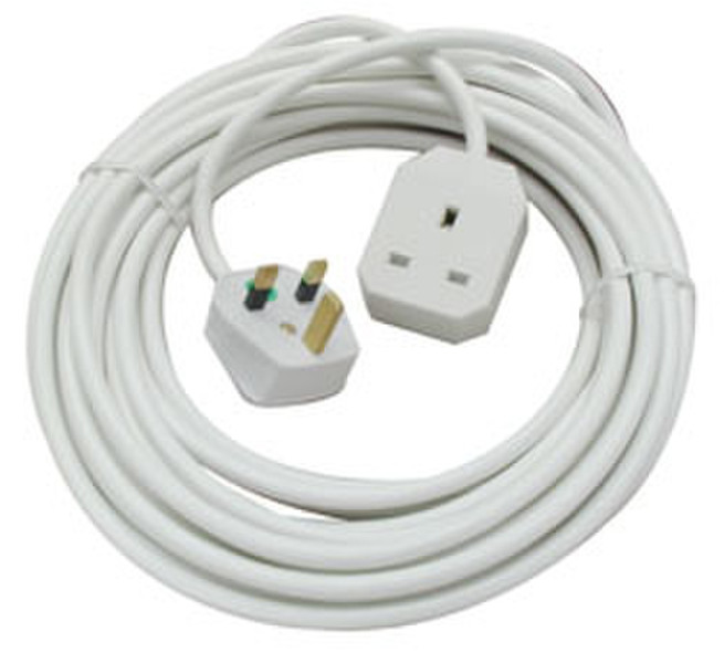 Lindy UK 3 Pin Mains Extension Lead, 5m 5м Power plug type G BS 1363 Белый кабель питания