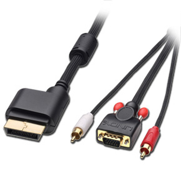 Lindy Premium VGA & Stereo Audio Cable for Xbox 360, 1.8m 1.8m VGA (D-Sub) Black
