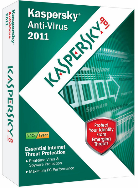 Kaspersky Lab Anti-Virus 2011 3Benutzer 1Jahr(e) Niederländisch