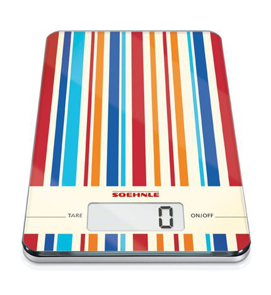 Soehnle Page Stripes Limited Edition Elektronische Küchenwaage Blau, Rot, Weiß