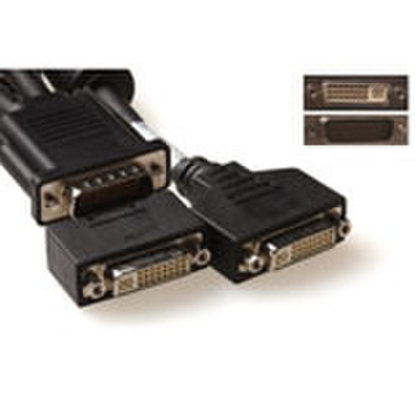 Advanced Cable Technology Converter cable LFH59 male - 2x DVI-I female 0.25m DVI-I Schwarz DVI-Kabel