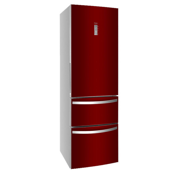 Haier AFD631GR freestanding 308L A+ Red fridge-freezer
