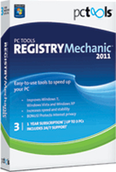 Symantec PC Tools Registry Mechanic 2011, 1u, 3 PC, CD, DE
