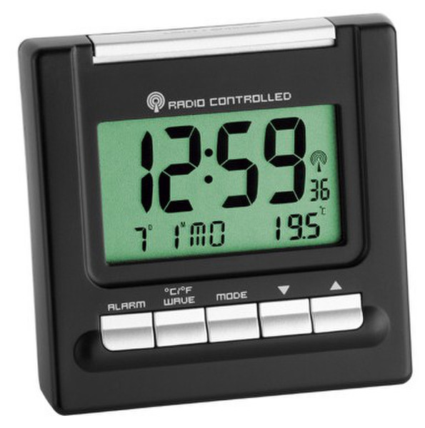 TFA 98.1087 Black alarm clock