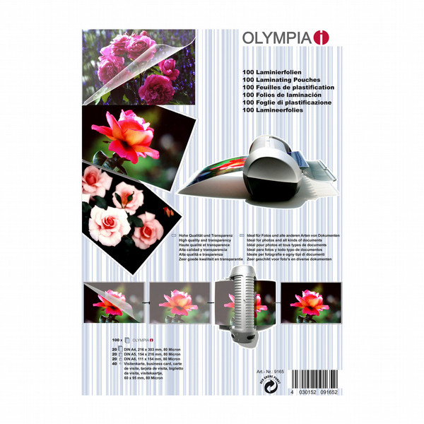 Olympia 9165 100pc(s) laminator pouch