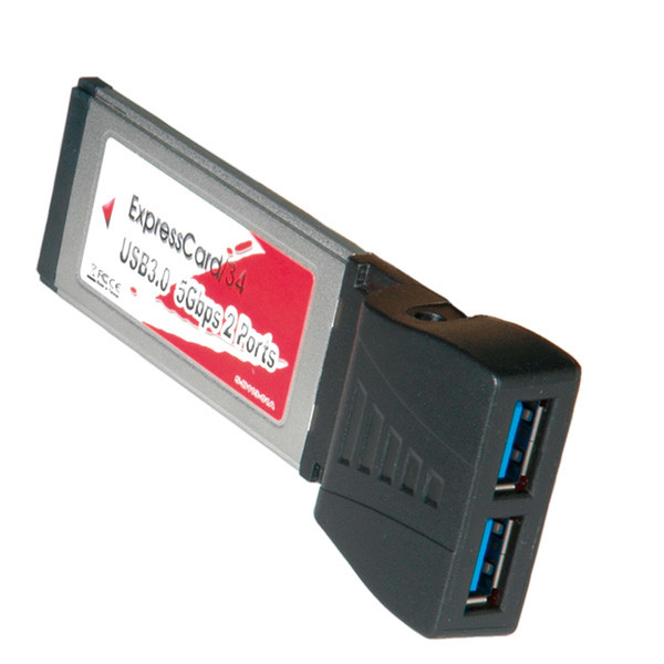 ROLINE ExpressCard/34, 2x USB 3.0, 5.0 Gbit/s