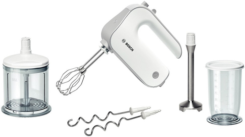 Bosch MFQ4080 Hand mixer 500Вт Cеребряный, Белый миксер