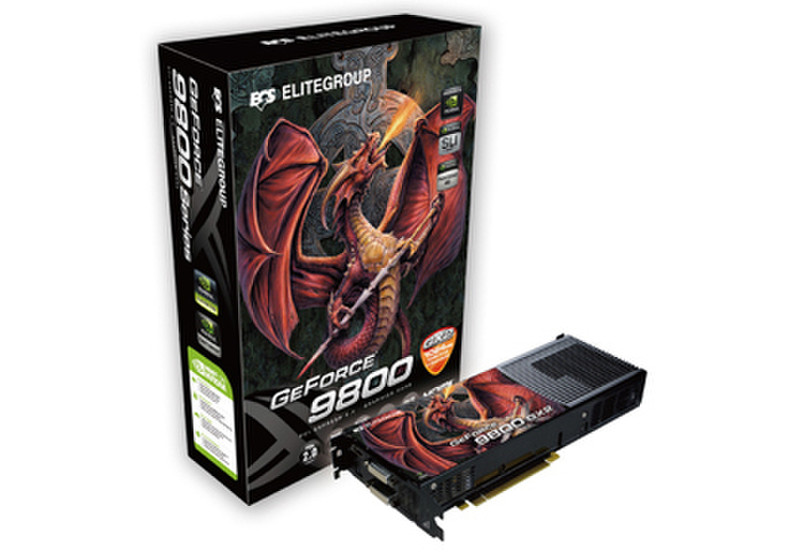 ECS Elitegroup N9800GX2-1GPX-F GeForce 9800 GX2 1GB GDDR3 Grafikkarte