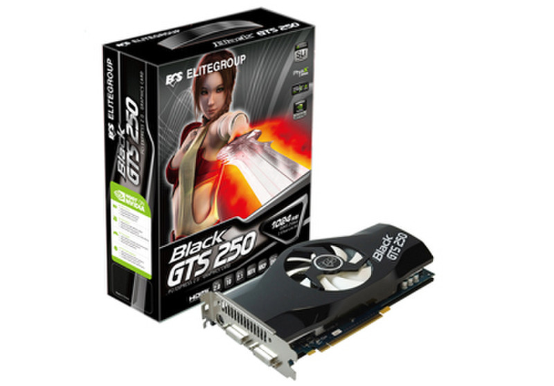 ECS Elitegroup NBGTS250E-1GMU-F GeForce GTS 250 1GB GDDR3 graphics card