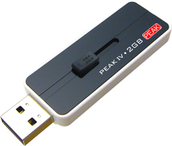PEAK IV 2 GB 2GB USB 2.0 Typ A Schwarz, Weiß USB-Stick