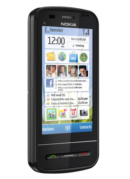 Nokia C6 Одна SIM-карта Черный смартфон