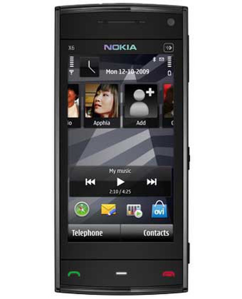 Nokia X6 Одна SIM-карта Черный смартфон