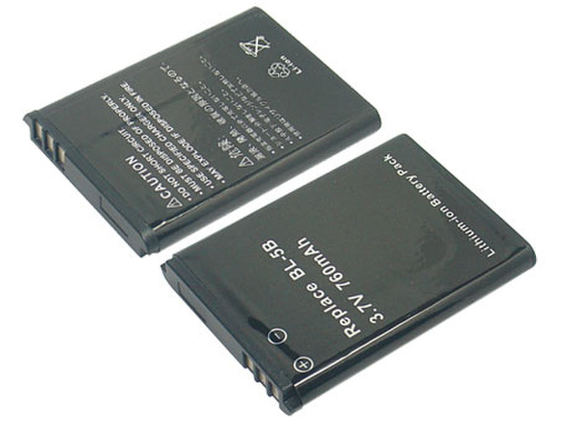 Nokia BL-5B Lithium-Ion (Li-Ion) 700mAh 3.7V rechargeable battery