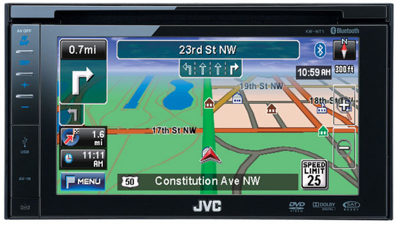 JVC KW-NT1 Fixed 6.1Zoll Touchscreen 2400g Schwarz Navigationssystem