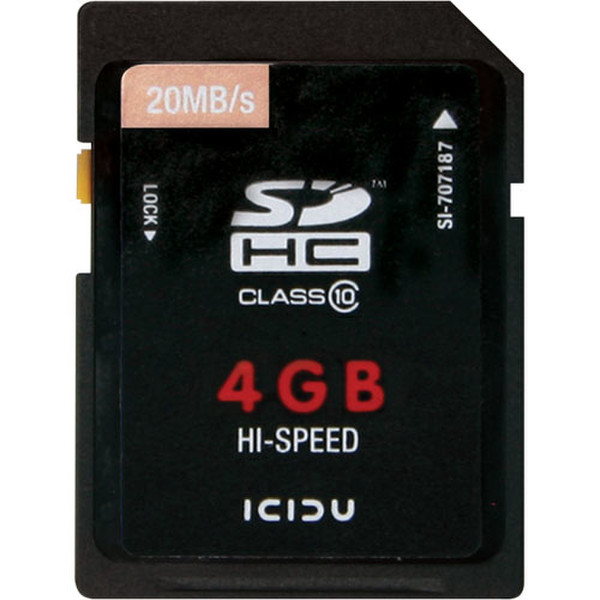 ICIDU Secure Digital Hi-Speed 4GB memory card
