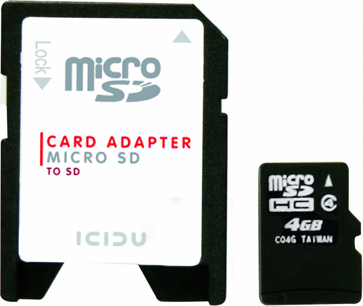 ICIDU Micro Secure Digital 4GB 4ГБ MicroSDHC карта памяти