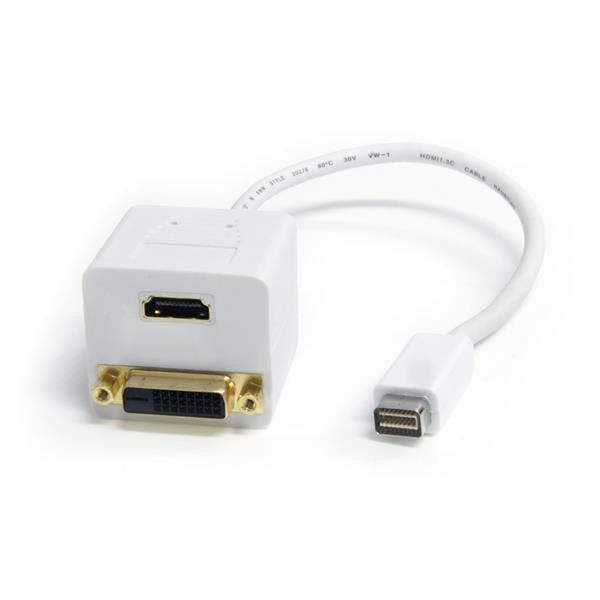 StarTech.com 1 ft Mini DVI to DVI-D & HDMI Splitter Cable - M/F