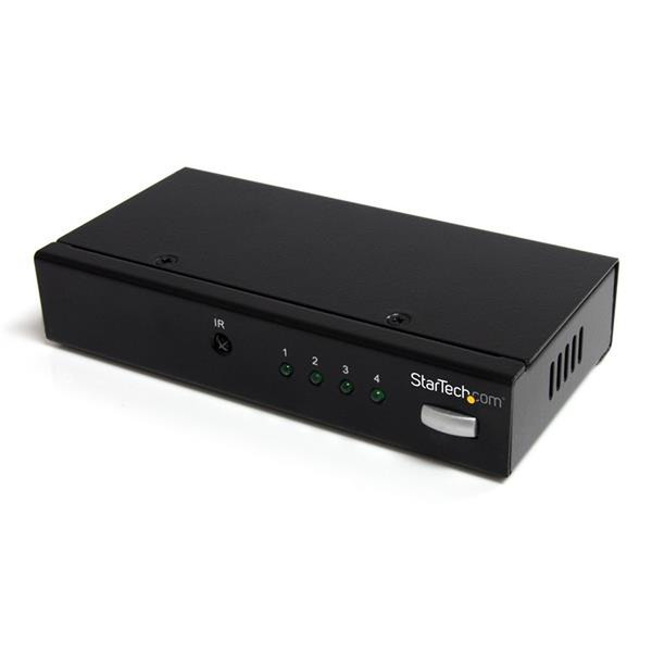StarTech.com 4 Port DisplayPort Video Switch with Audio & IR Remote Control video switch