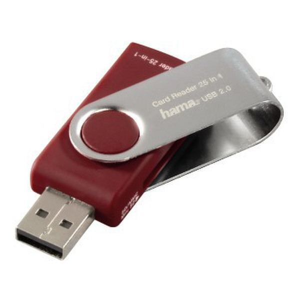 Hama 00078425 USB 2.0 Red card reader