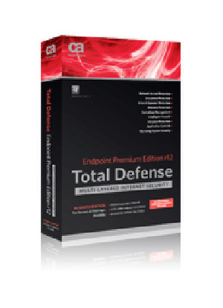 CA Total Defense Endpoint Premium Edition r12, OLP, 1-49u, 3Y EntMnt, RNW, ML 1 - 49Benutzer 3Jahr(e) Mehrsprachig