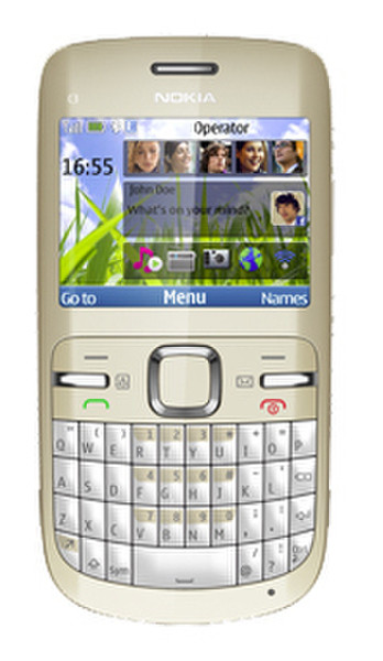Nokia C3-00 Одна SIM-карта Золотой, Белый смартфон