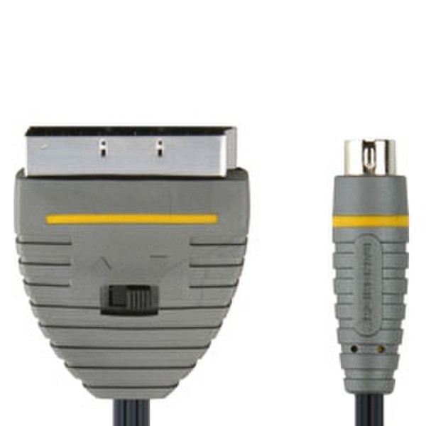 Bandridge BVL6102 2м S-Video (4-pin) SCART (21-pin) Черный, Серый адаптер для видео кабеля