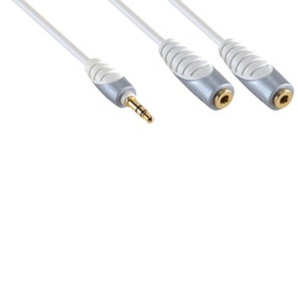 Bandridge SIP3200 0.2m 3.5mm 2 x 3.5mm Grau, Weiß Audio-Kabel