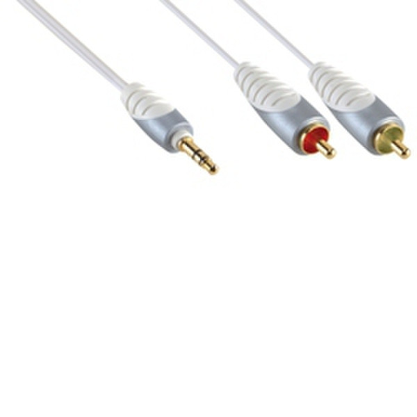 Bandridge SIP3402 2m 3.5mm 2 x RCA Grau, Weiß Audio-Kabel