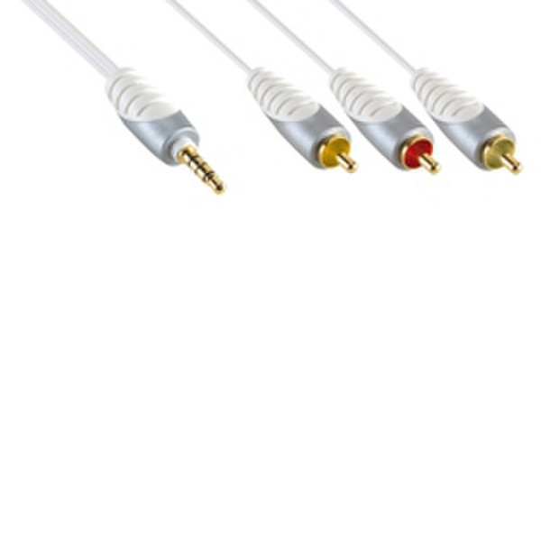 Bandridge SIP4202 2m 3.5mm 3.5mm Grey,White audio cable