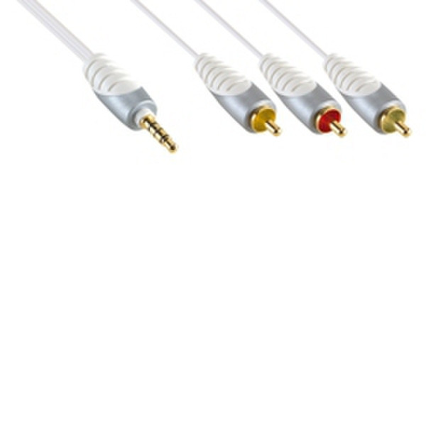 Bandridge SIP4202 2m 3.5mm 3.5mm Grau, Weiß Audio-Kabel