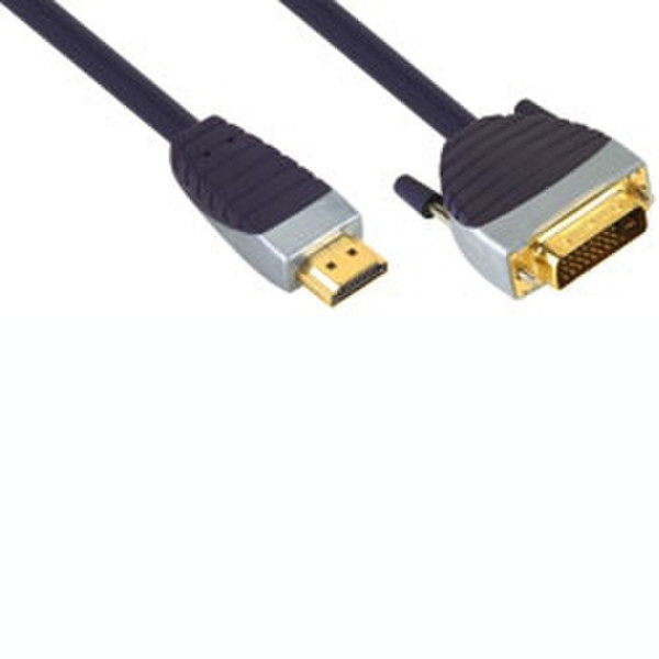 Bandridge SVL1100 0.5m HDMI DVI-D Schwarz, Grau Videokabel-Adapter