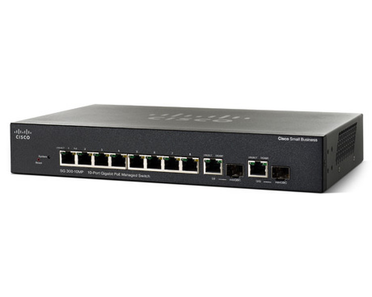 Cisco SG300-10MP Управляемый L3 Power over Ethernet (PoE) Черный