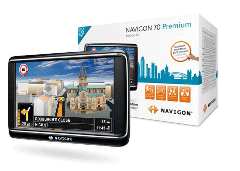 Navigon 70 PREMIUM Fixed 5Zoll Touchscreen 184g Schwarz Navigationssystem