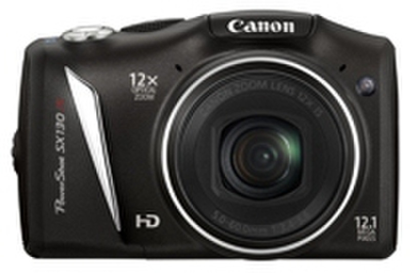 Canon PowerShot SX130 IS Kompaktkamera 12.1MP 1/2.3Zoll CCD 4000 x 3000Pixel Schwarz