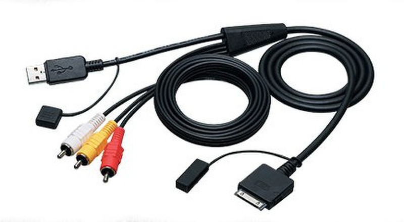 JVC KS-U30 USB 3x RCA Black video cable adapter