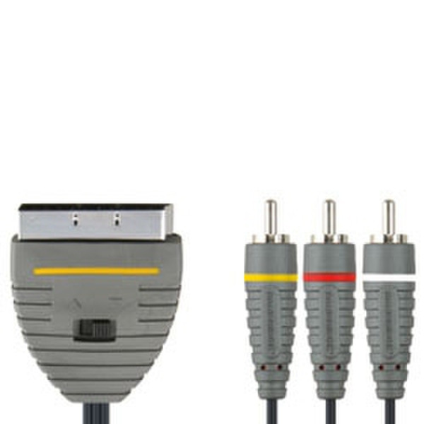 Bandridge BVL5605 5m SCART (21-pin) 3x RCA Black,Grey video cable adapter