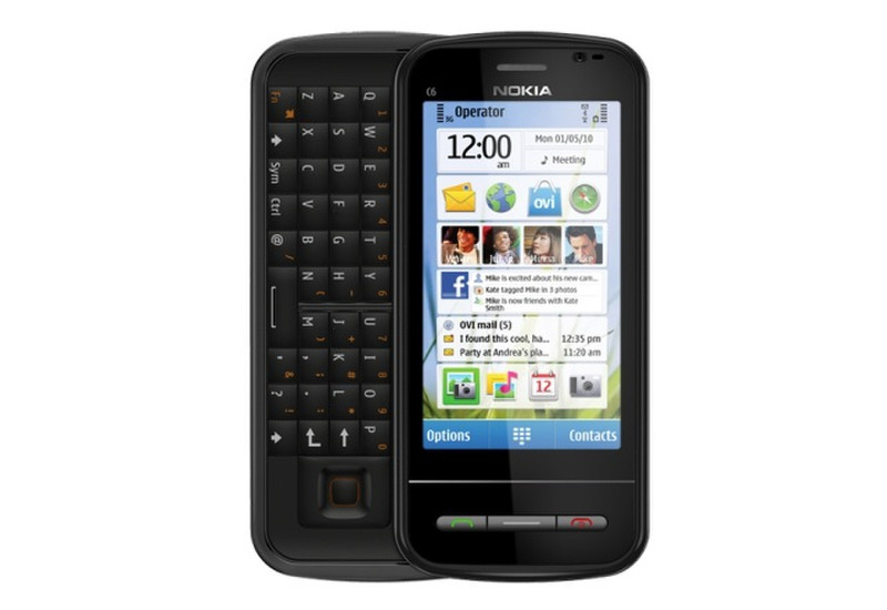 Nokia C6-00 Одна SIM-карта Черный смартфон
