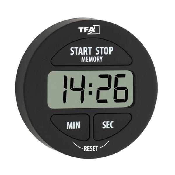 TFA 38.2022.01 Black alarm clock
