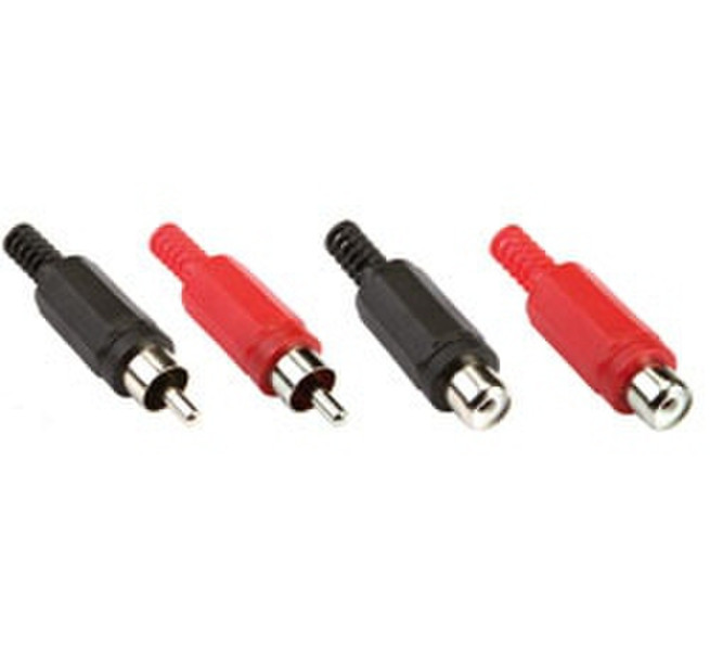 Bandridge BPP100 2x RCA Male, 2x RCA Female Black,Red wire connector