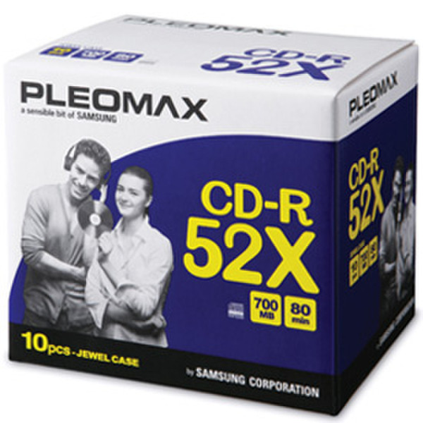 Samsung Pleomax CD-R, 80 min, 52x, 10 pcs Jewel case CD-R 700MB 10pc(s)