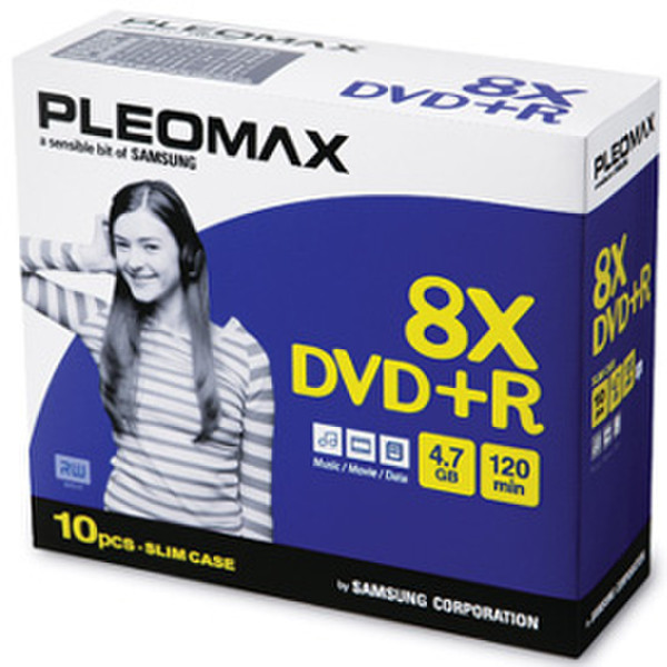 Samsung Pleomax DVD+R 4.7GB, Slim Jewel Case 10-pk 4.7ГБ 10шт