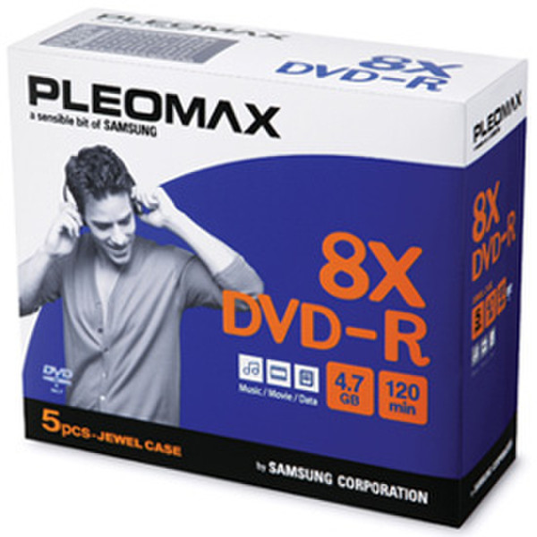 Samsung Pleomax DVD-R 4.7GB, Jewel Case 5-pk 4.7ГБ 5шт